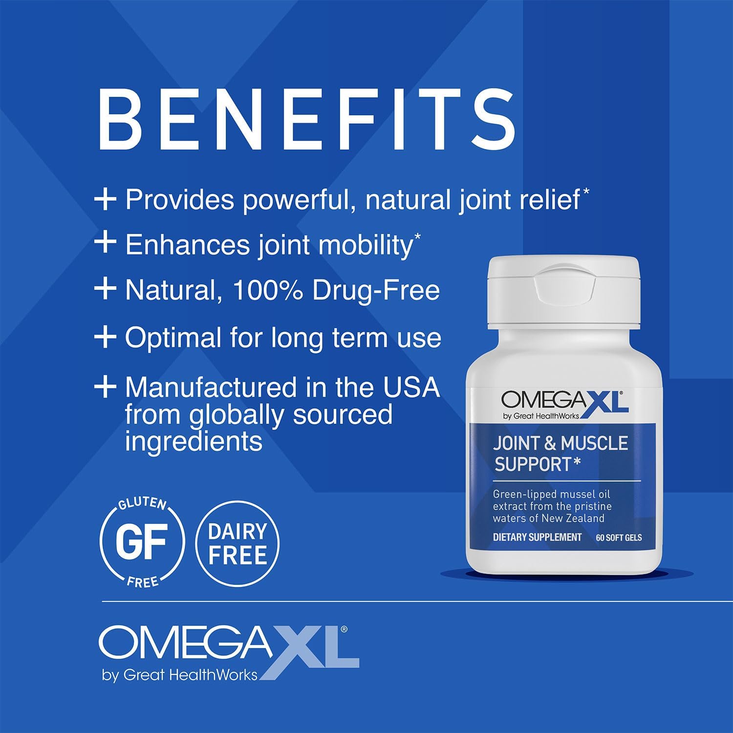 OmegaXL Joint Support Supplement, for Relief - Natural Muscle Support, Green Lipped Mussel Oil, Soft Gel Pills, Drug-Free, 60 Count - Image 6