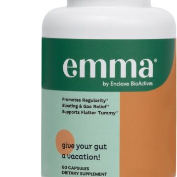 Emma Gut Health Doctors Endorsed Supplement - 60 Capsules - Relief from Gas and Bloating, Repairs Leaky Gut with Magnesium, Berberine, Vitamin D, Quercetin & More - Gut Health & Colon Cleanse Formula