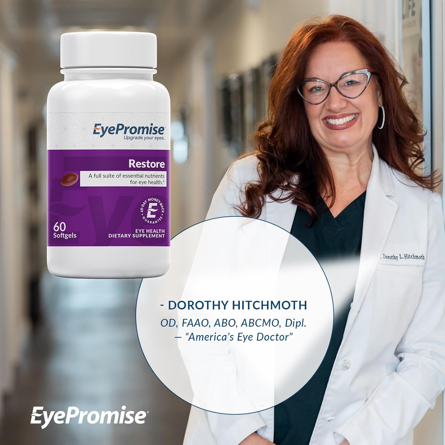 EyePromise Restore Eye Health Supplement - 60 Softgels, 30-Day Supply - Omega 3 Supplement with Zeaxanthin, Lutein, Fish Oil, EPA, DHA & Vitamins for Eye Health - Image 4