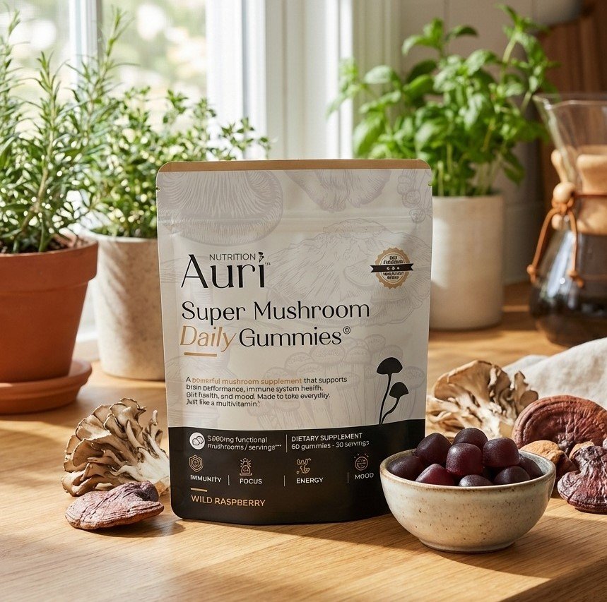 Auri Nutrition Daily Super Mushroom Gummies with 12 Mushroom Blend