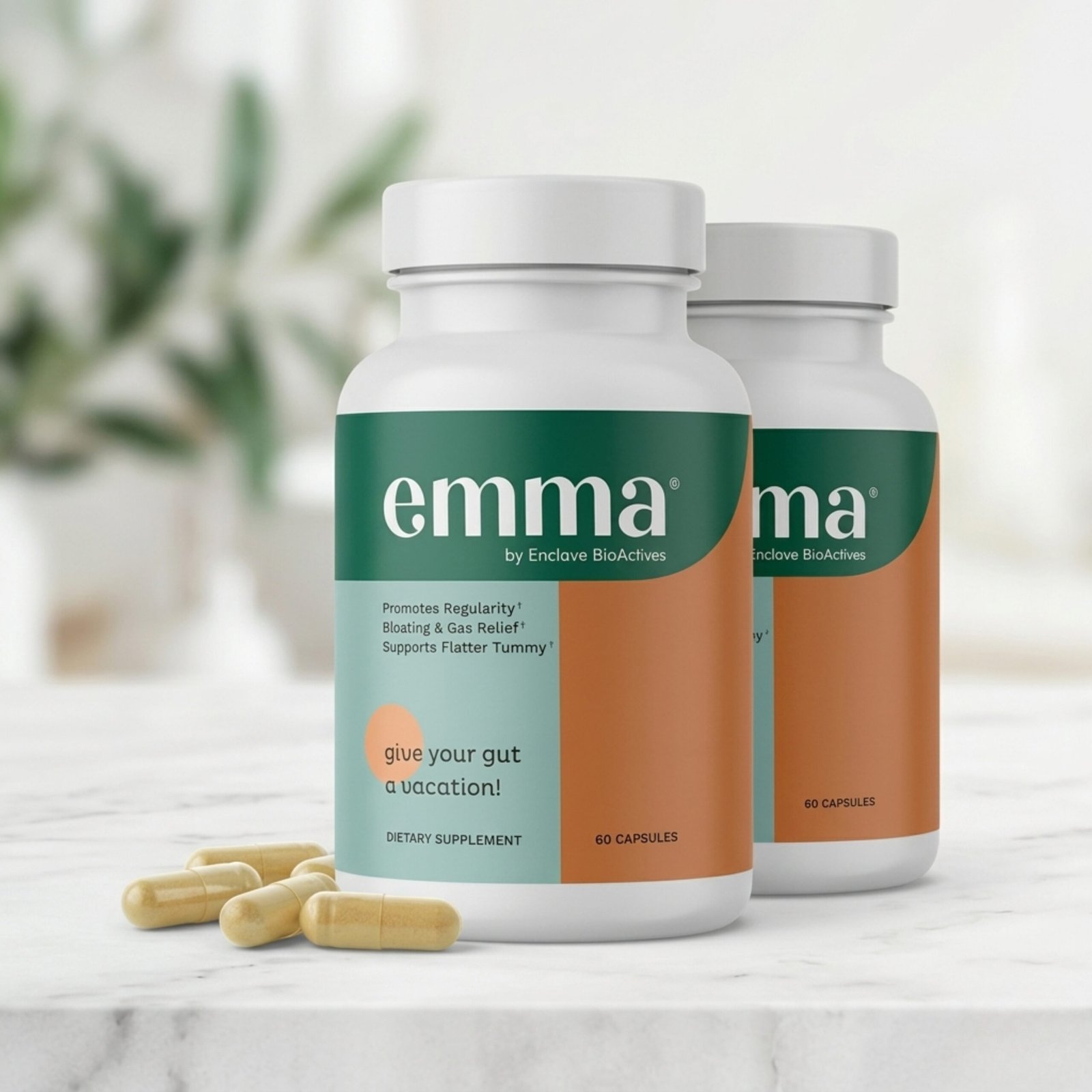 Emma Gut Health Supplement – Leaky Gut & Gut Health Support for Women and Men – Helps Relieve Bloating, Gas & Constipation 60 Capsules