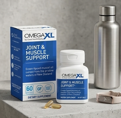 OmegaXL Joint & Muscle Support Supplement – Green Lipped Mussel Oil Soft Gel Capsules – Natural Drug-Free Joint Relief – 60 Softgels